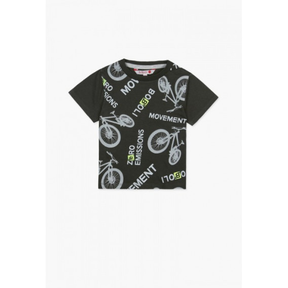 Tricou de bumbac pentru băieți, cu imprimeu bicicletă Boboli 64796 