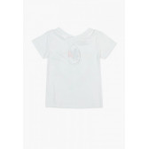 Tricou de fete cu șnururi pe spate și un imprimeu frumos Boboli 64837 2