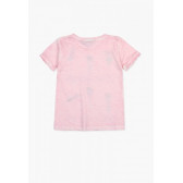 Bluză roz, cu mânecă scurtă, cu mesajul Love Nature, pentru fete Boboli 64847 2