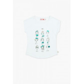 Tricou cu imprimeu fetițe și margine ovală, pentru fete Boboli 64913 