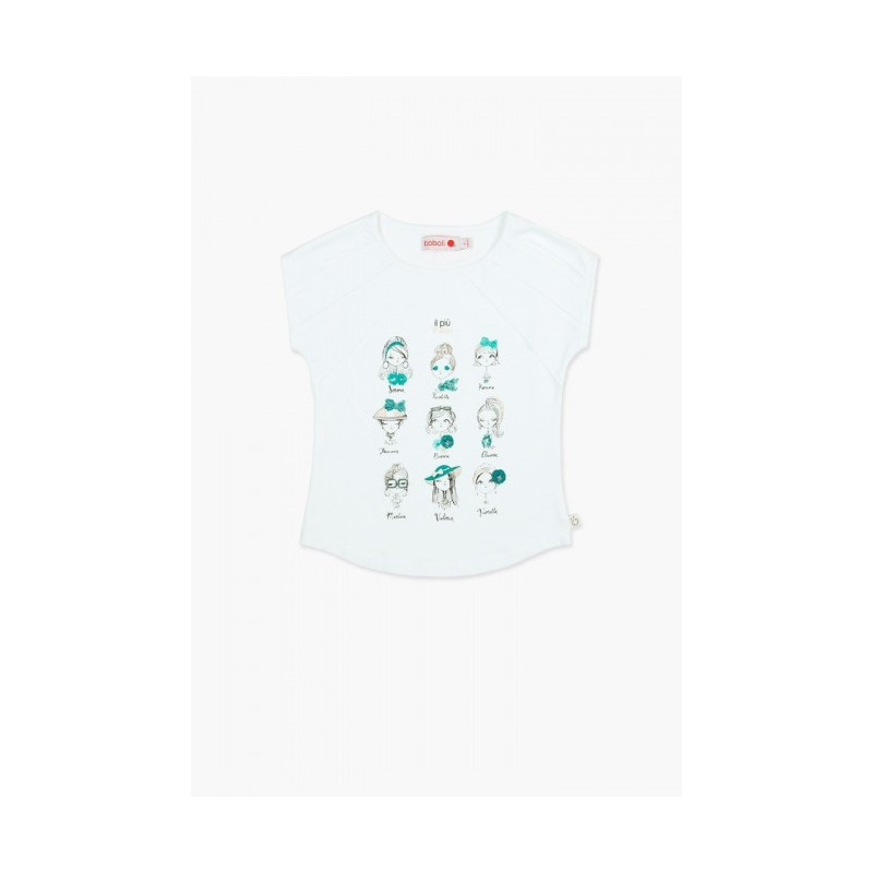Tricou cu imprimeu fetițe și margine ovală, pentru fete  64913