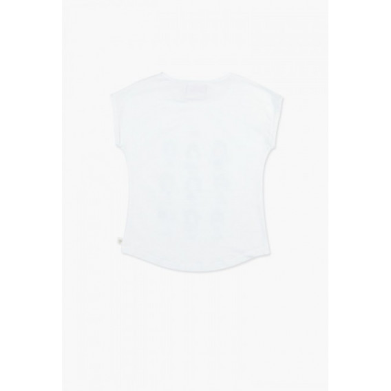 Tricou cu imprimeu fetițe și margine ovală, pentru fete Boboli 64914 2