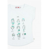 Tricou cu imprimeu fetițe și margine ovală, pentru fete Boboli 64915 3