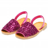 Sandale roz cu brocart, pentru fete Colors Of California 64958 