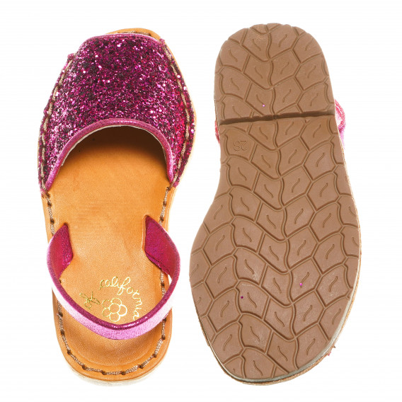 Sandale roz cu brocart, pentru fete Colors Of California 64960 3