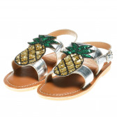 Sandale cu ananas din paiete, pentru fete Colors Of California 64970 