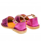 Sandale cu brocartă roz și cataramă pentru fete Colors Of California 64975 2