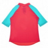 Tricou de plajă pentru fete, roz cu mâneci albastre Speedo 65204 2