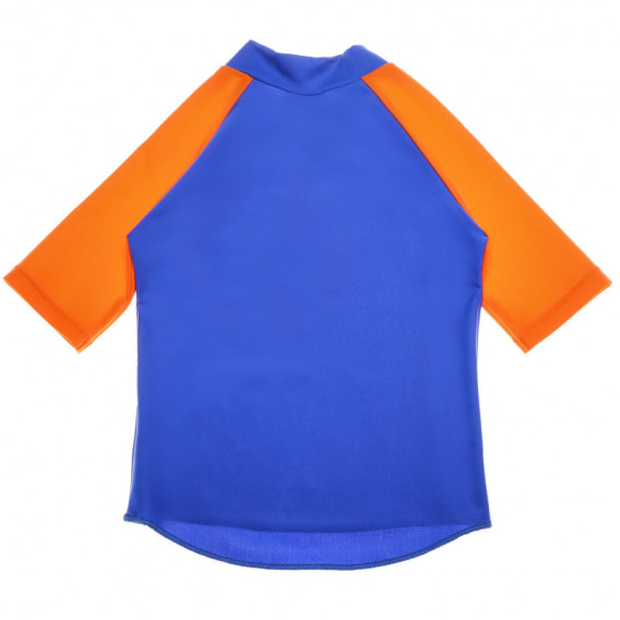 Tricou de plajă pentru băieți, albastru cu mâneci portocalii Speedo 65230 2