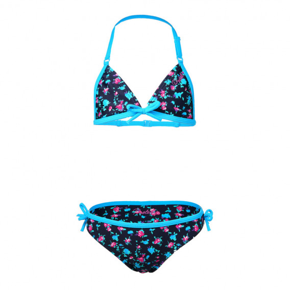 Costum de baie din două piese, cu decor în albastru și roz pentru fete PROTEST 65656 