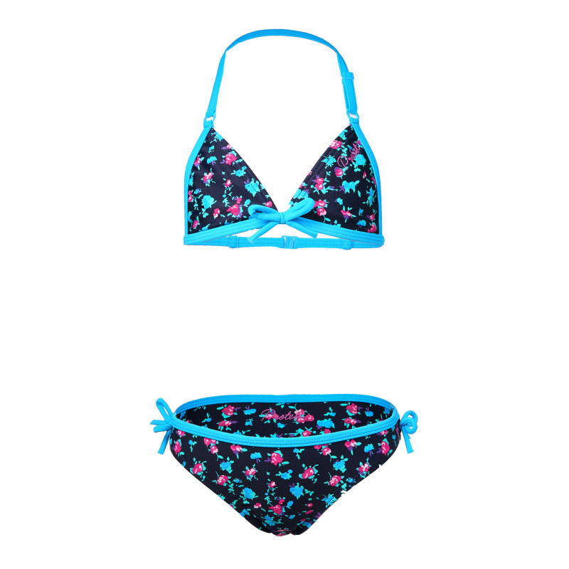 Costum de baie din două piese, cu decor în albastru și roz pentru fete  65656