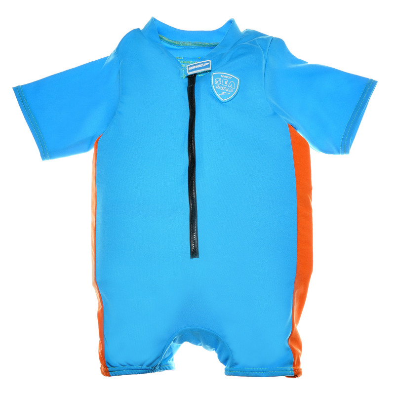 Costum de baie pentru băieți, scurt, albastru cu imprimeu de rechin  65739
