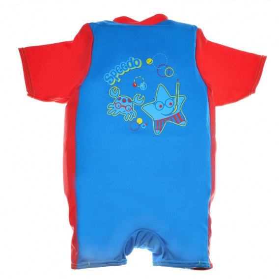 Costum de baie scurt pentru băieți, albastru cu detalii roșii Speedo 65745 2