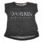Bluză cu mâneci scurte și imprimeu argintiu pentru fete Danskin 66517 