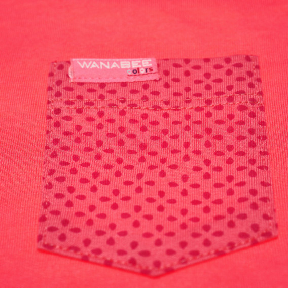 Bluză cu mânecă scurtă, cu un buzunar colorat pentru fete Wanabee 66712 3