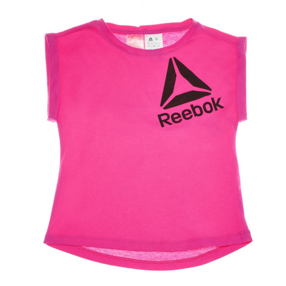 Tricou fără mâneci din bumbac pentru fete, cu imprimeu de logo Reebok 66809 