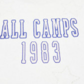 Bluză albă din bumbac cu mâneci scurte și imprimeu pentru fete Camps United 67160 3