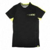 Tricou negru cu imprimeu pentru băieți Athlitech 67347 