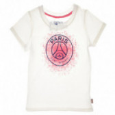 Bluză din bumbac cu mâneci scurte pentru fete, în alb Paris Saint - Germain 67975 