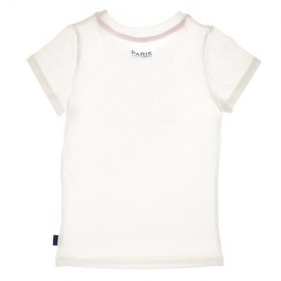 Bluză din bumbac cu mâneci scurte pentru fete, în alb Paris Saint - Germain 67976 2