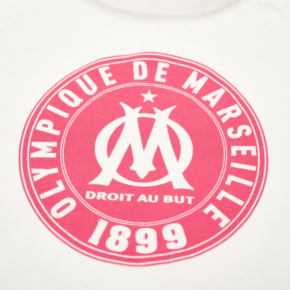 Bluză din bumbac cu mâneci scurte roz pentru fete Olympique de Marseille 68013 3