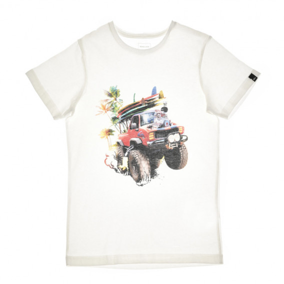 Tricou din bumbac cu camion imprimat pentru băieți Quiksilver 68075 