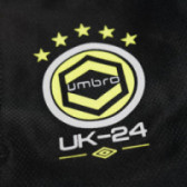 Pantaloni scurți de băiat, negri cu dungi galbene Umbro 68356 3