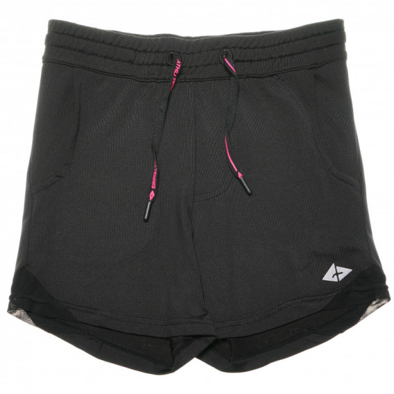 Pantaloni scurți pentru fete, cu detalii roz Athlitech 68463 