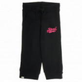 Pantaloni sport moi și lungi, cu o aplicație roz pentru fete Soft 69372 