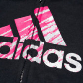 Hanorac negru, cu logo, pentru fete Adidas 69735 3