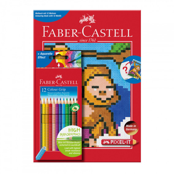 12CV. Creion impermeabil 2001 + Pixel Book Faber Castell 70381 