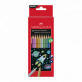 Creioane metalice, 10 culori  Faber Castell 70384 
