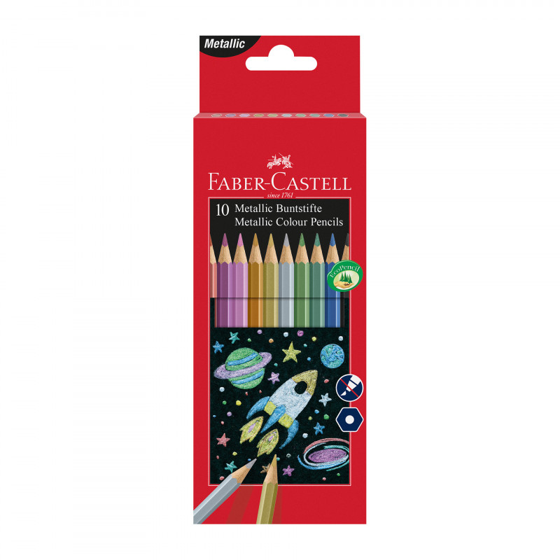 Creioane metalice, 10 culori   70384