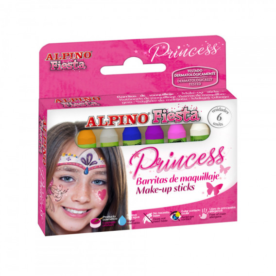 Vopsea pentru față, kit prințesă, 6 culori Alpino 70544 