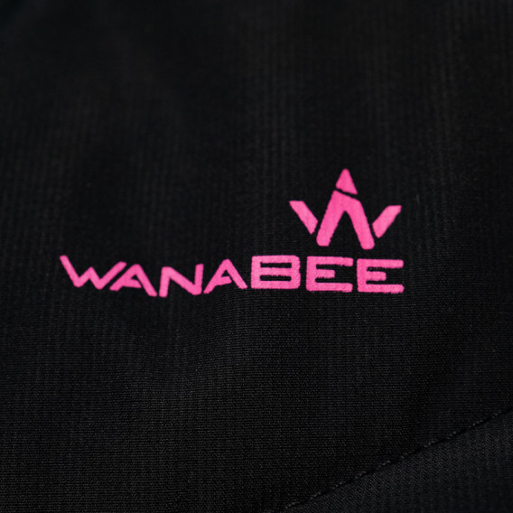 Geacă neagră pentru fete, cu fermoare și căptușeală de culoare roz  Wanabee 71488 3