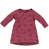 Rochie pentru fete cu mâneci lungi și imprimeu, roz închis Pinokio 715 