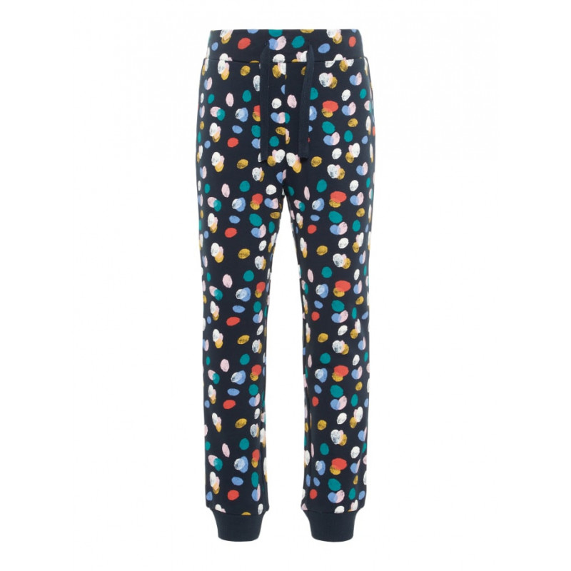 Pantaloni albaștri cu imprimeu puncte colorate, pentru fete  72675