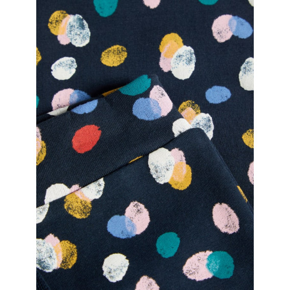 Pantaloni albaștri cu imprimeu puncte colorate, pentru fete Name it 72677 3