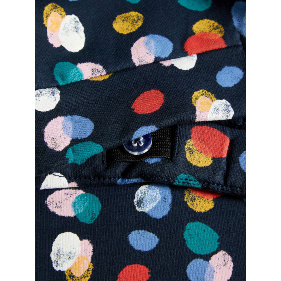 Pantaloni albaștri cu imprimeu puncte colorate, pentru fete Name it 72678 4