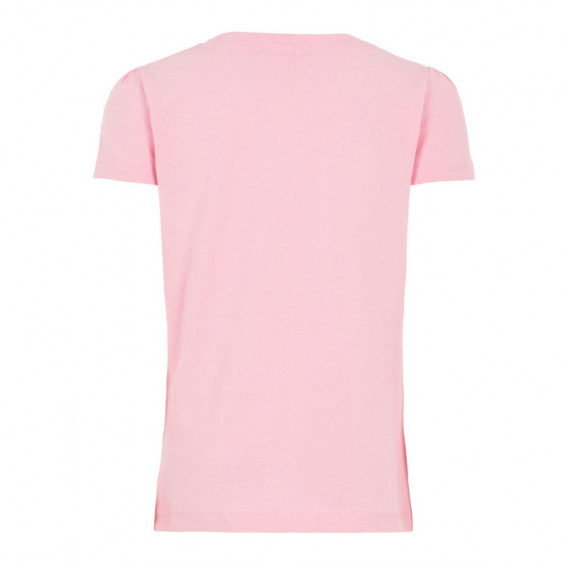 Bluză din bumbac de culoare roz, cu mânecă scurtă pentru fete Name it 72778 2