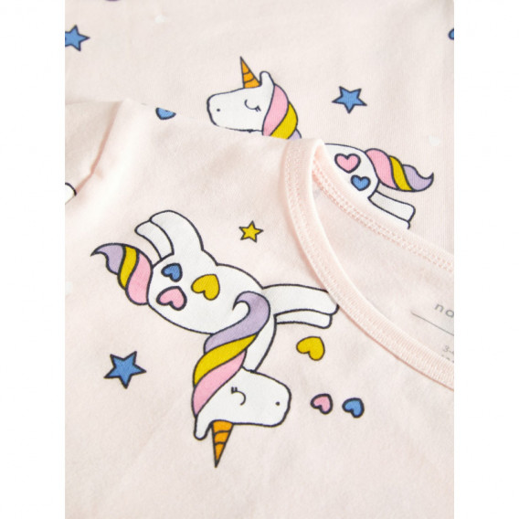 Pijamale de bumbac cu imprimeu unicorn, pentru fete Name it 72791 4
