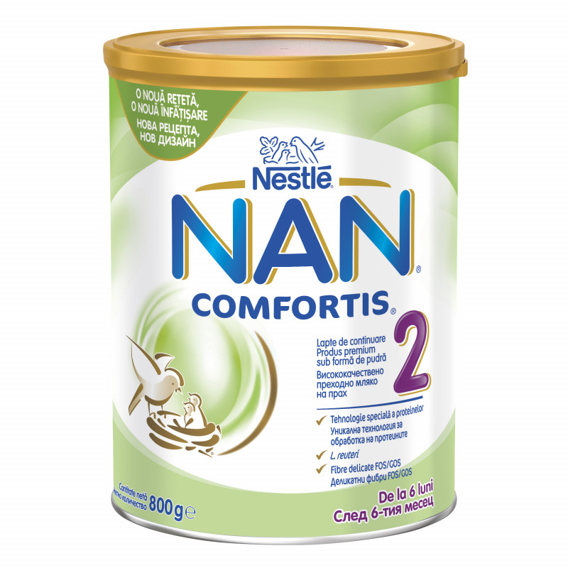 Laptele matern pentru sugari NAN Comfortis 2 LR Tin, 6+ luni, cutie 800 g.  72912