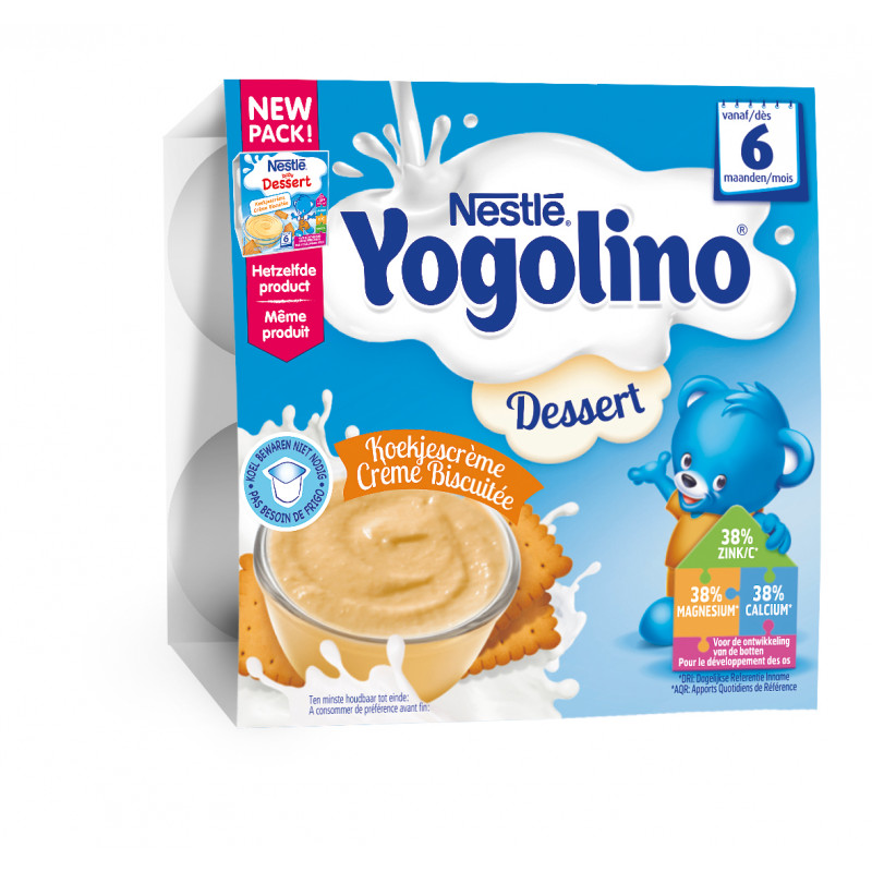 Desert cu biscuiți Yogolino Lapte- Nestle, 6+ luni, 4 x 100 gr.  73183