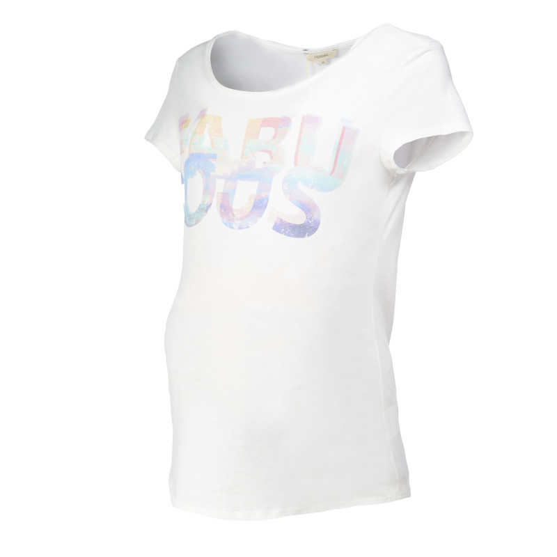 Bluză cu mânecă scurtă, de culoare albă, pentru gravide  73268