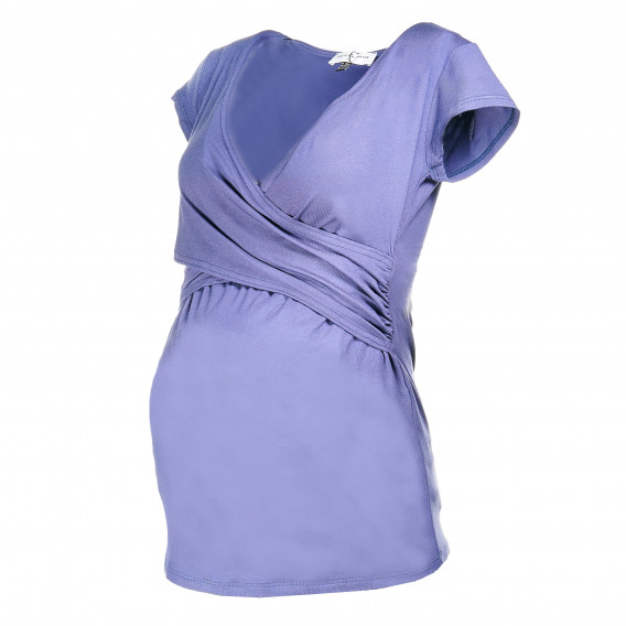 Bluză cu mânecă scurtă, pentru femei însărcinate, albastru deschis Envie & Fraise 73480 