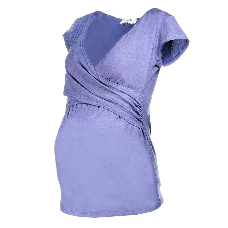 Bluză cu mânecă scurtă, pentru femei însărcinate, albastru deschis  73480