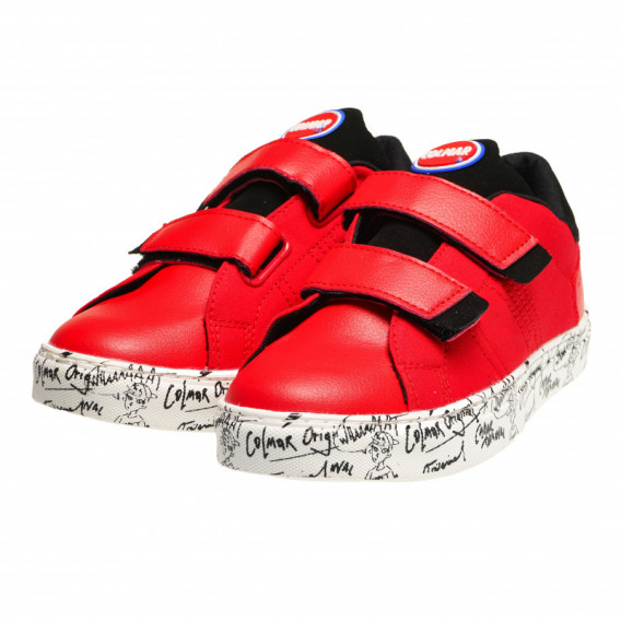 Pantofi cu velcro pentru graffiti, roșii Colmar 73613 
