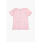 Bluză roz, cu mânecă scurtă, cu mesajul Love Nature, pentru fete Boboli 73701 5