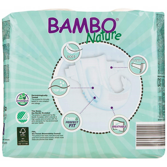 Scutece Eco de bebeluși  Bambo Nature Midi Tall Pack, mărimea 4, 5-9 kg, 66 bucăți Bambo Nature 73746 2