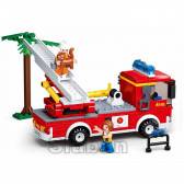 Set de construire camion de pompieri cu scări, cu 265 piese Sluban 73822 2